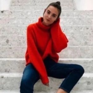 Rachel Zoe Oversized Red Sweater | Size M